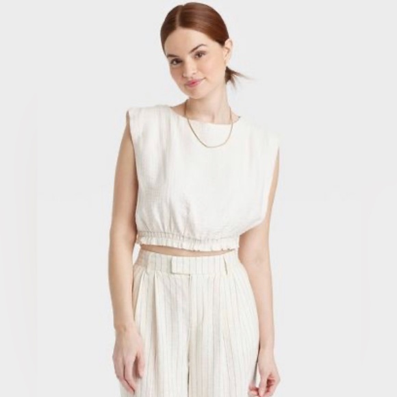 a new day Tops - Women's Slim Fit Extended Shoulder Gauze
Tank Top - A New Day, size: L